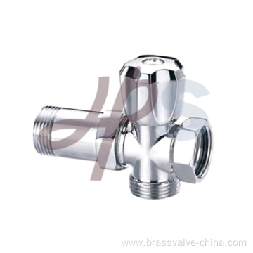 Brass angle type valve with plated chrome